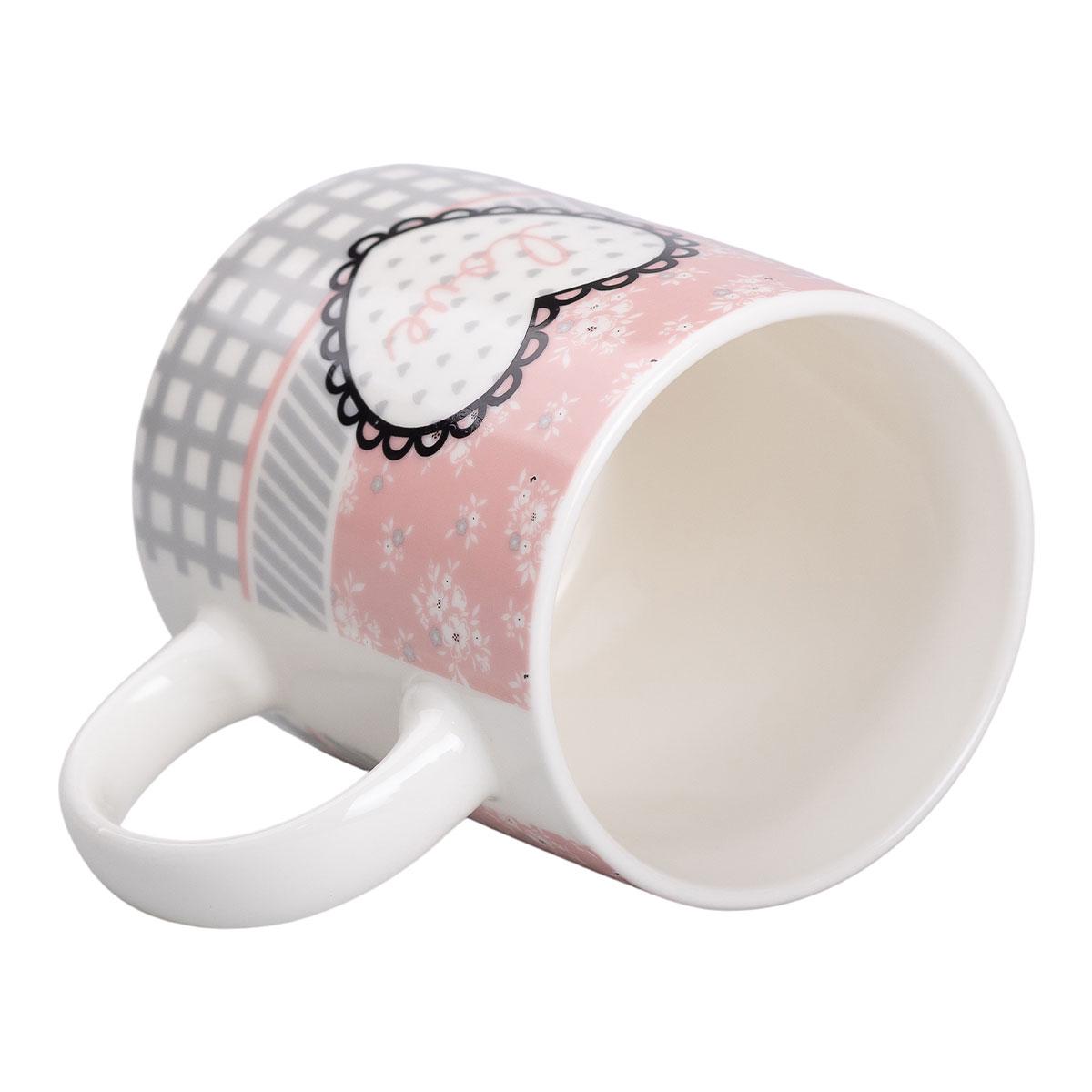 Чашка керамическая Light House для кофе и чая 400 мл Серый с розовым (LG-20150) - фото 3