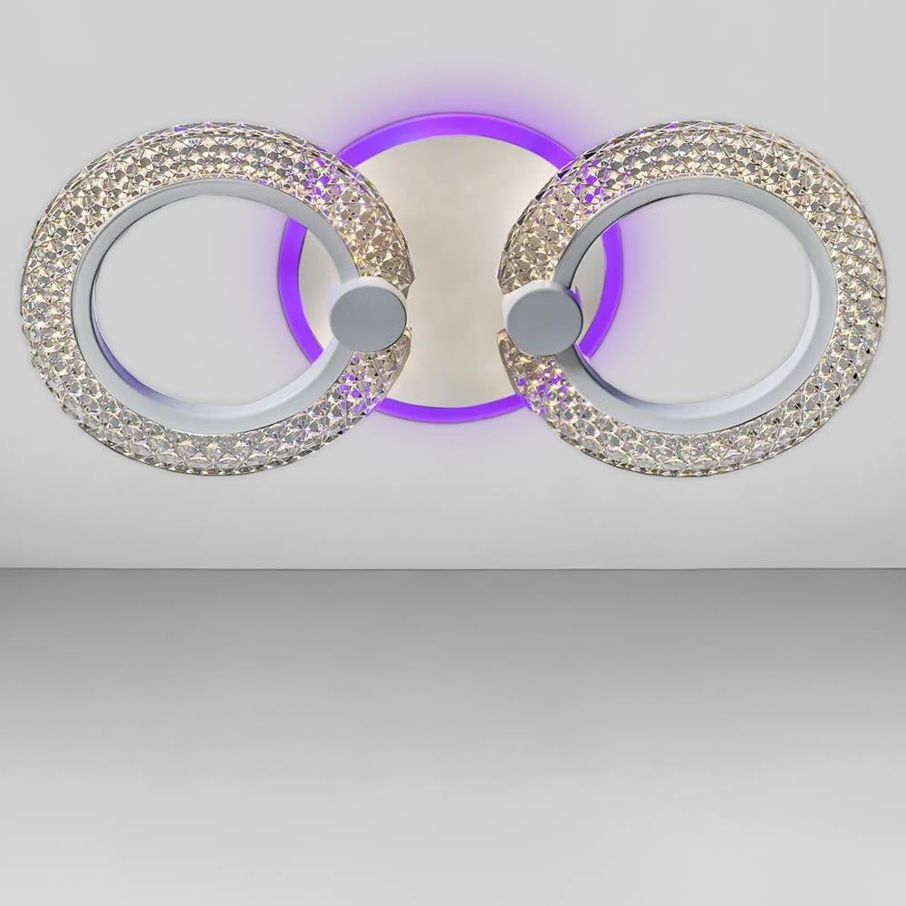 Люстра светодиодная Svet на два плафона 28W+10W 3000К-6000К Белый (SC-2100/2C WH PK/BU/PL)