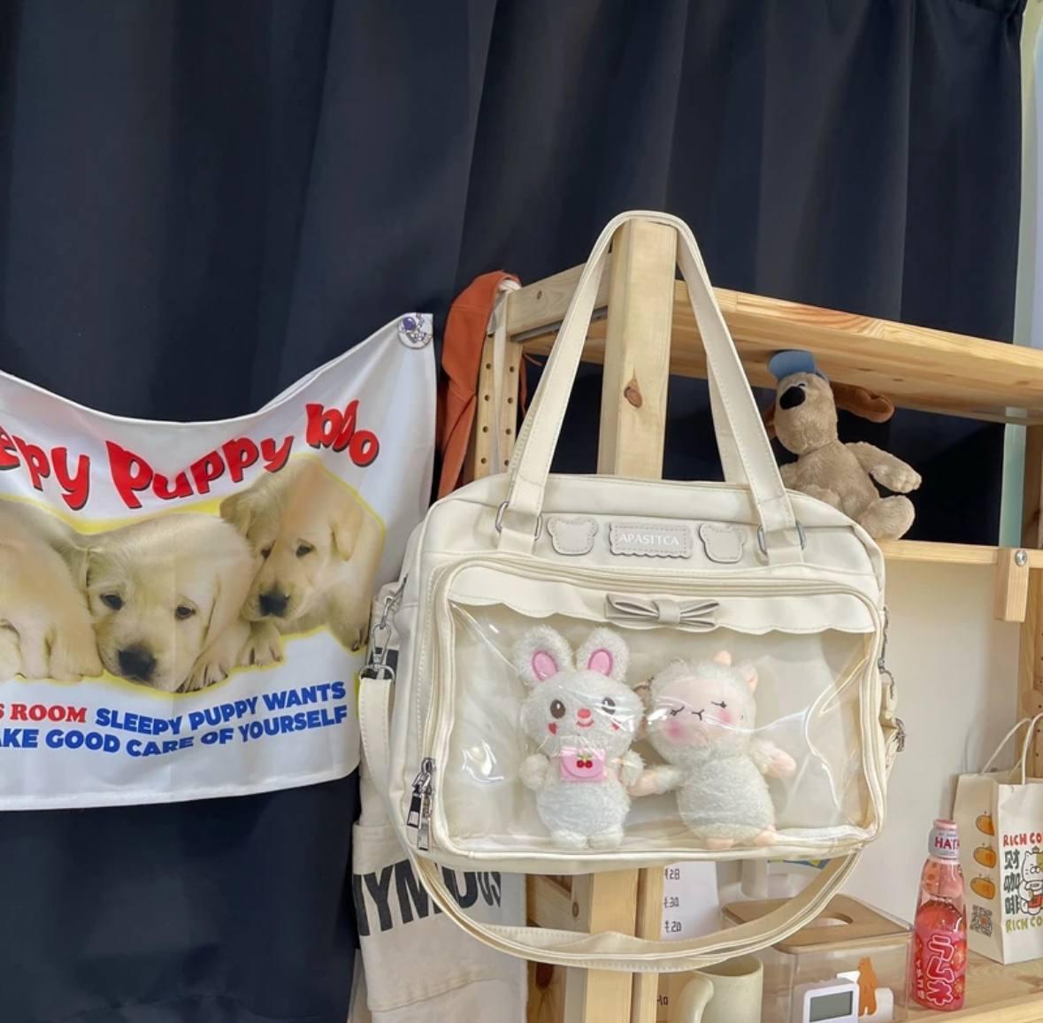 Сумка женская с экраном для игрушек и картинок в японском стиле Молочный (2600706246) - фото 2 Сумка женская с экраном для игрушек и картинок в японском стиле Молочный (2600706246) - фото 2