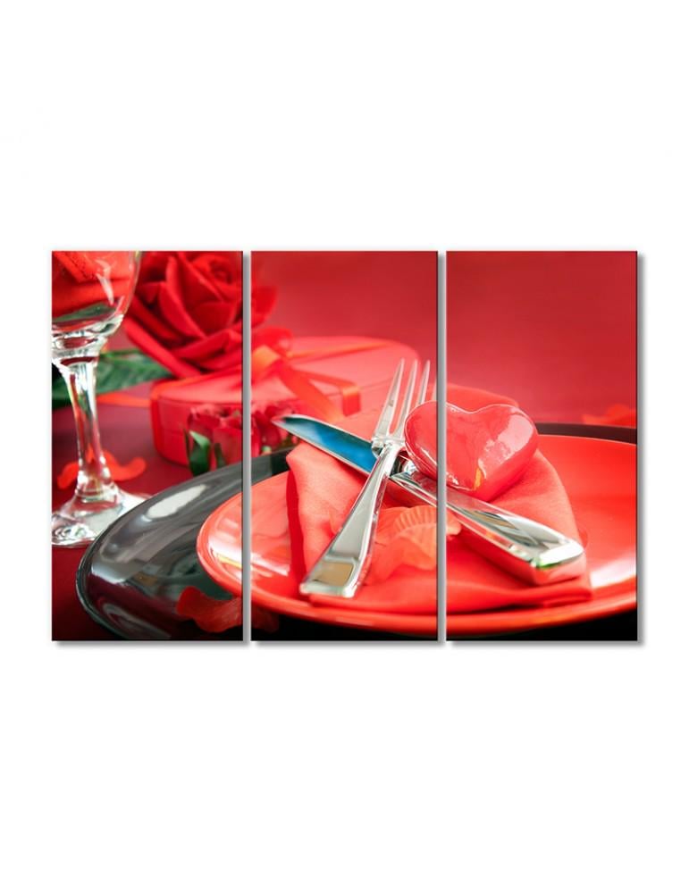 Картина модульная Романтическая сервировка стола 3 модуля 120x180 см