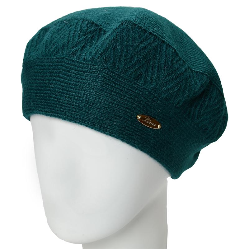 Берет женский Lirus Луиза шерстяной двойной зимний Зеленый