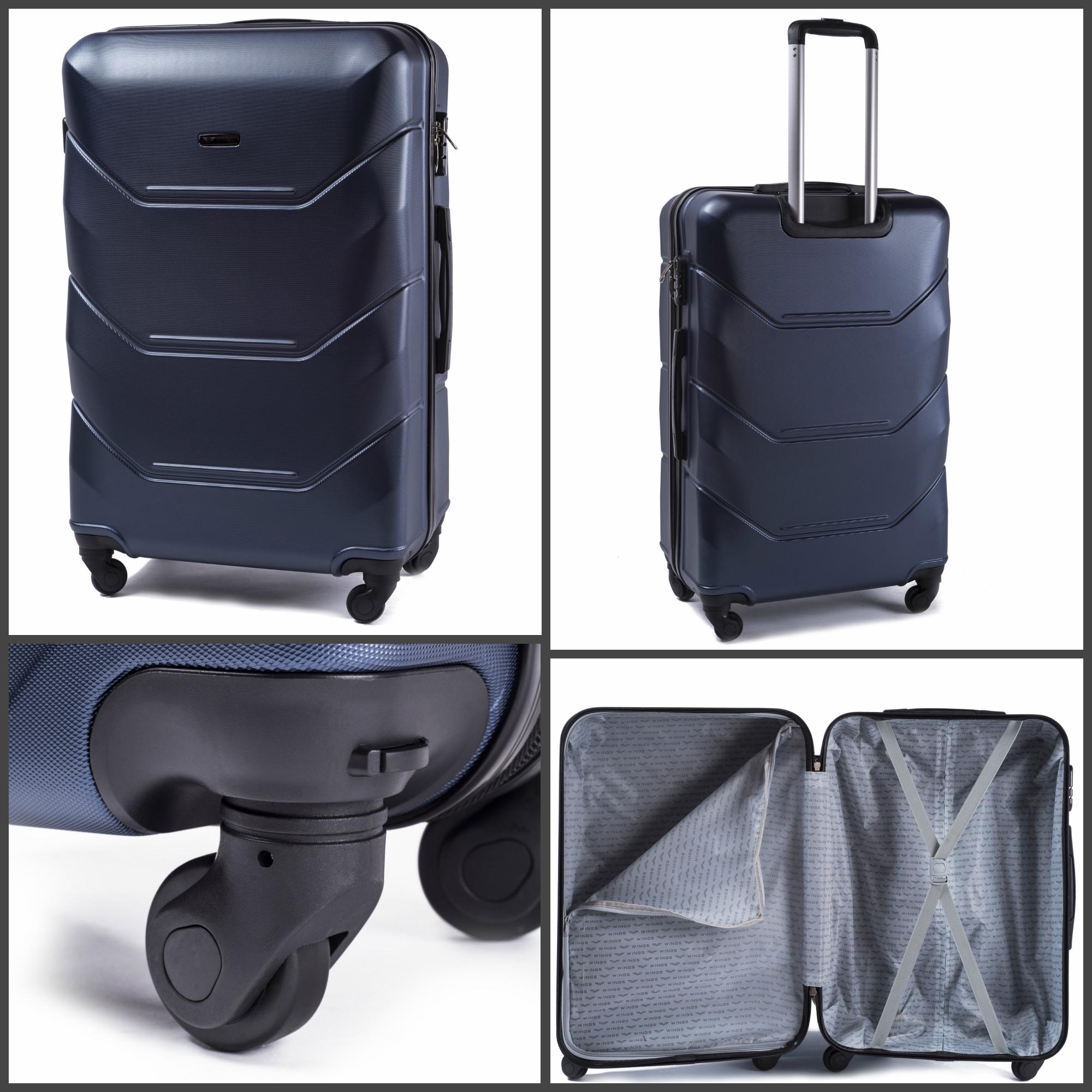 Валіза дорожня Wings 147 з полікарбонату L 75х48х30 см Синій (10820044) - фото 9