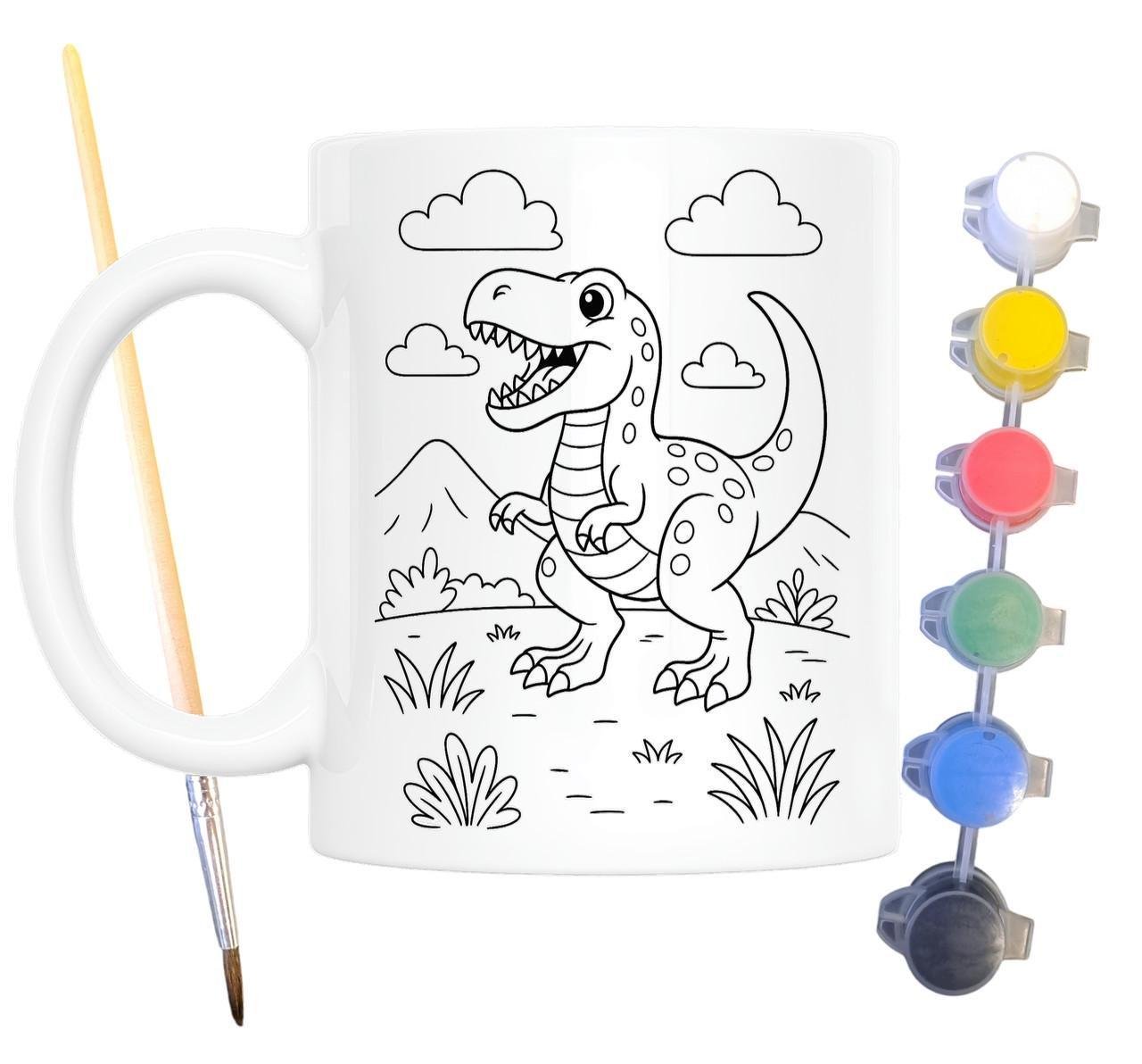 Набор для творчества кружка раскраскаДинозавр Тиранозавр Рекс 330 мл Белый (КР0154) - фото 2 Набор для творчества кружка раскраскаДинозавр Тиранозавр Рекс 330 мл Белый (КР0154) - фото 2