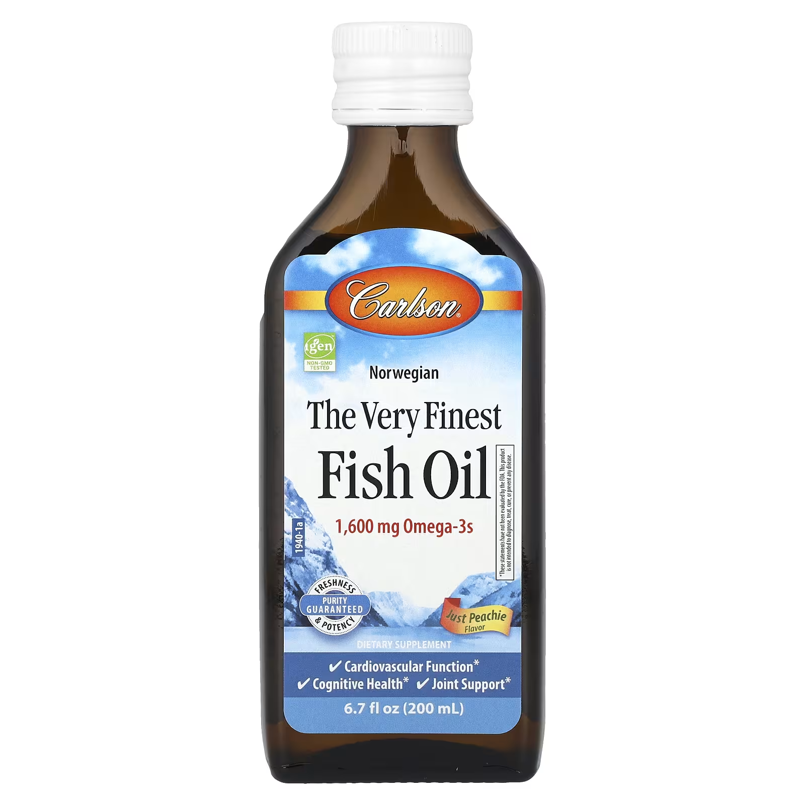Омега-3 Carlson Labs Fish Oil Omega-3 1,600 мг 200 мл Персик (CAR-19400)