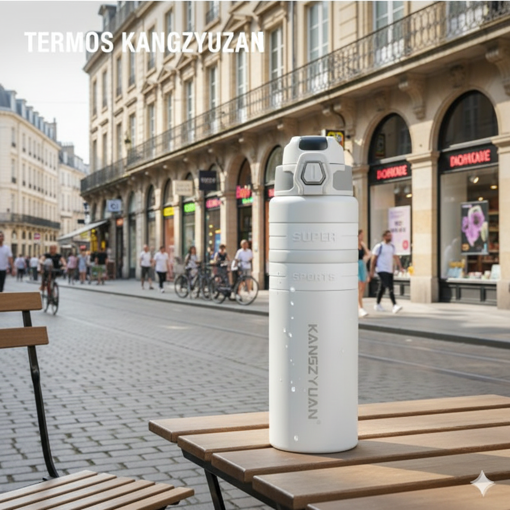 Термос бутылка из нержавеющей стали KANGZYUAN с двойной стенкой вакуумный 800 мл Белый (2466156305) - фото 9 Термос бутылка из нержавеющей стали KANGZYUAN с двойной стенкой вакуумный 800 мл Белый (2466156305) - фото 9