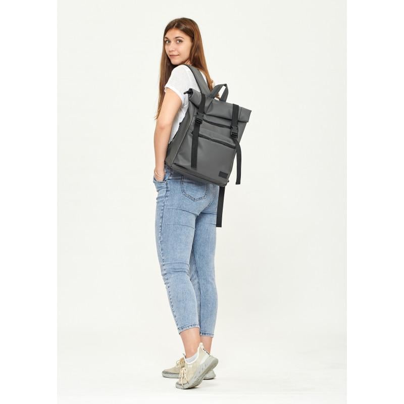 Рюкзак ролл Sambag RollTop LTT унисекс 41x30x16 см Графитовый - фото 6