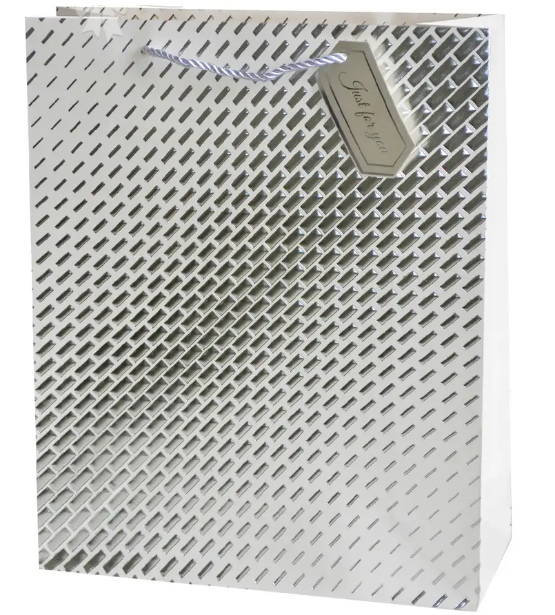 Пакет подарочный Stenson WW02786-L Сияние 30x41,5x12 см Белый (597850)