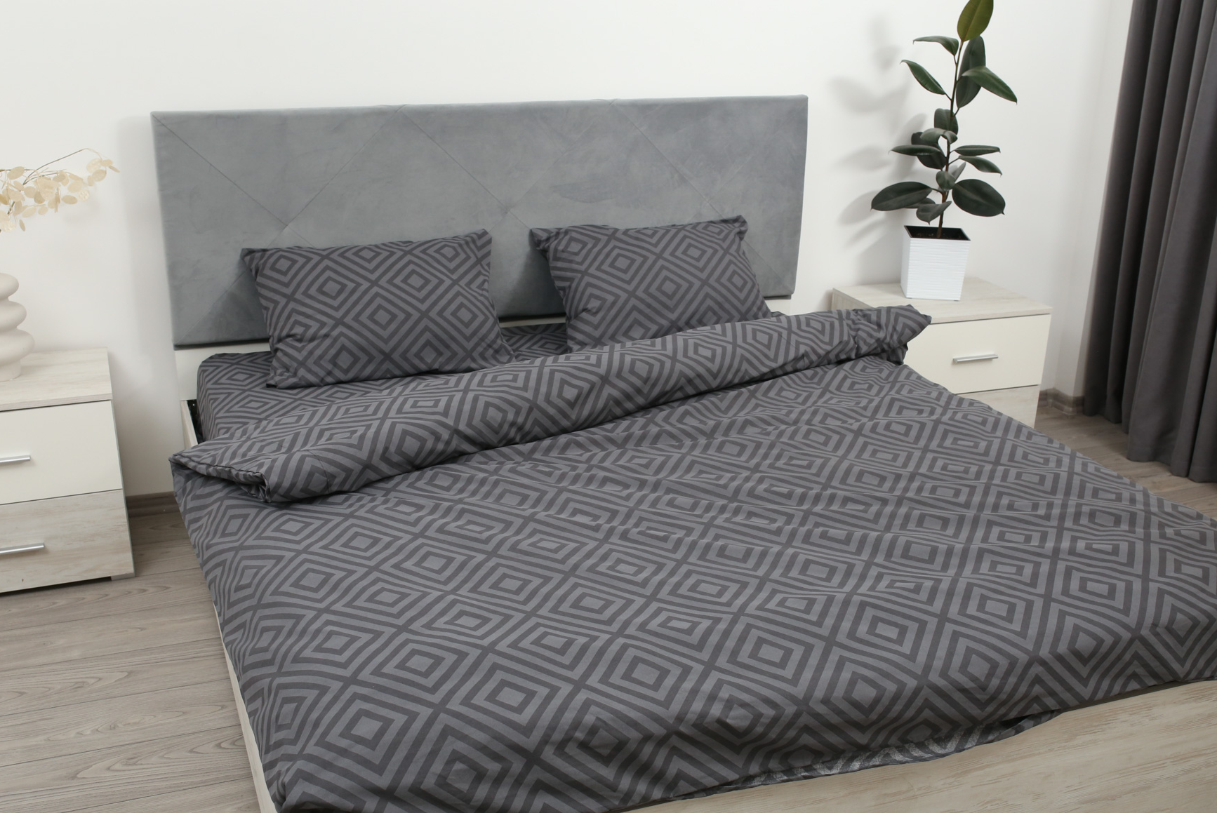 Комплект постельного белья евро Amore Glux-127 бязь Графитовый (KPB-Ae-Glux-127graphite(50x70)_) - фото 6 Комплект постельного белья евро Amore Glux-127 бязь Графитовый (KPB-Ae-Glux-127graphite(50x70)_) - фото 6