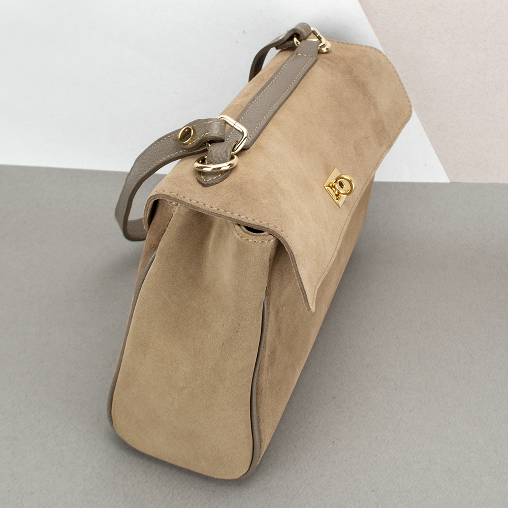 Сумка женская замшевая Virginia Conti 03829 на застежке Темный тауп (2456907896) - фото 3 Сумка женская замшевая Virginia Conti 03829 на застежке Темный тауп (2456907896) - фото 3