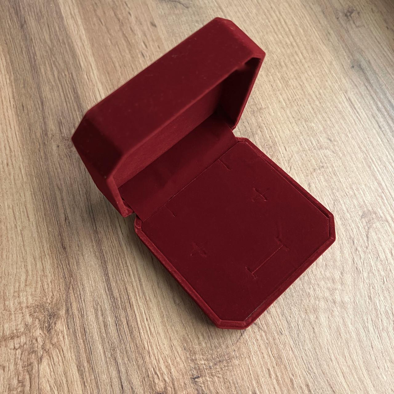 Коробочка-футляр бархатная для набора украшений Бордовый (q003-2)