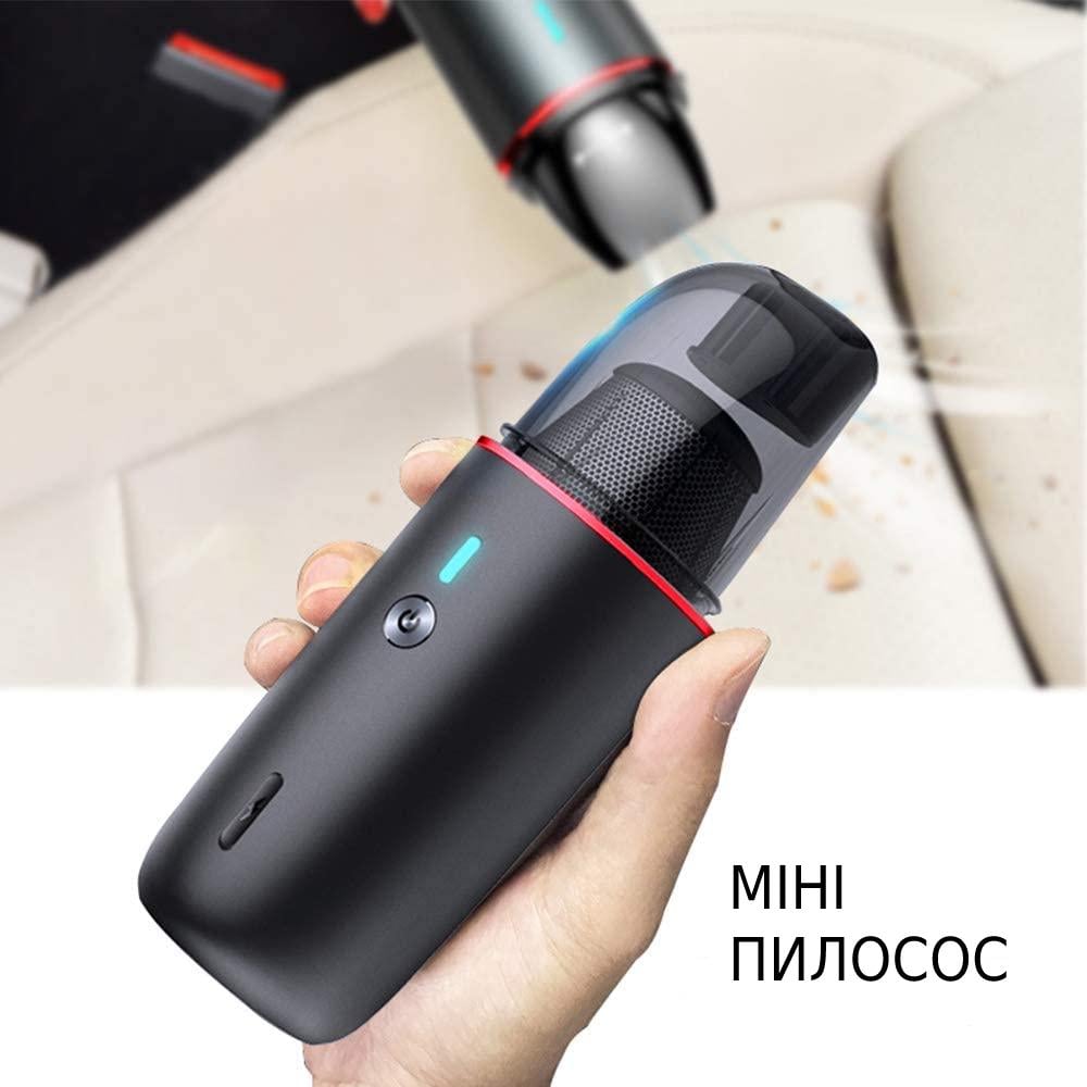 Автомобильный пылесос с аккумулятором Handheld Vacuum Cleaner Черный (nv08-b) - фото 2