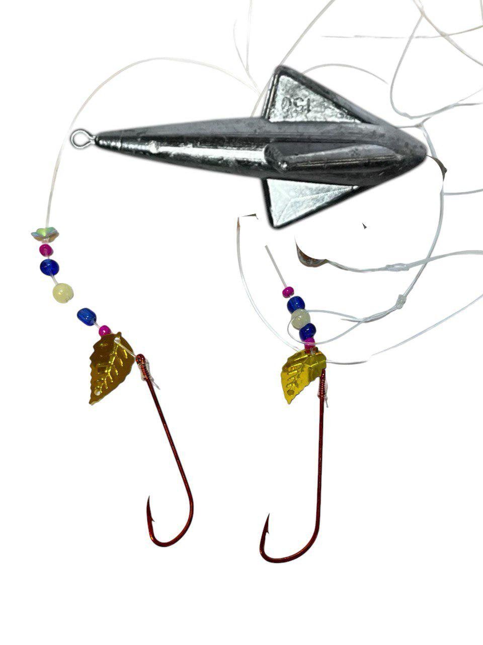 Готова снасть Камбала з вантажем Ракета 2 гачки/намистини 150 г (197544624477)