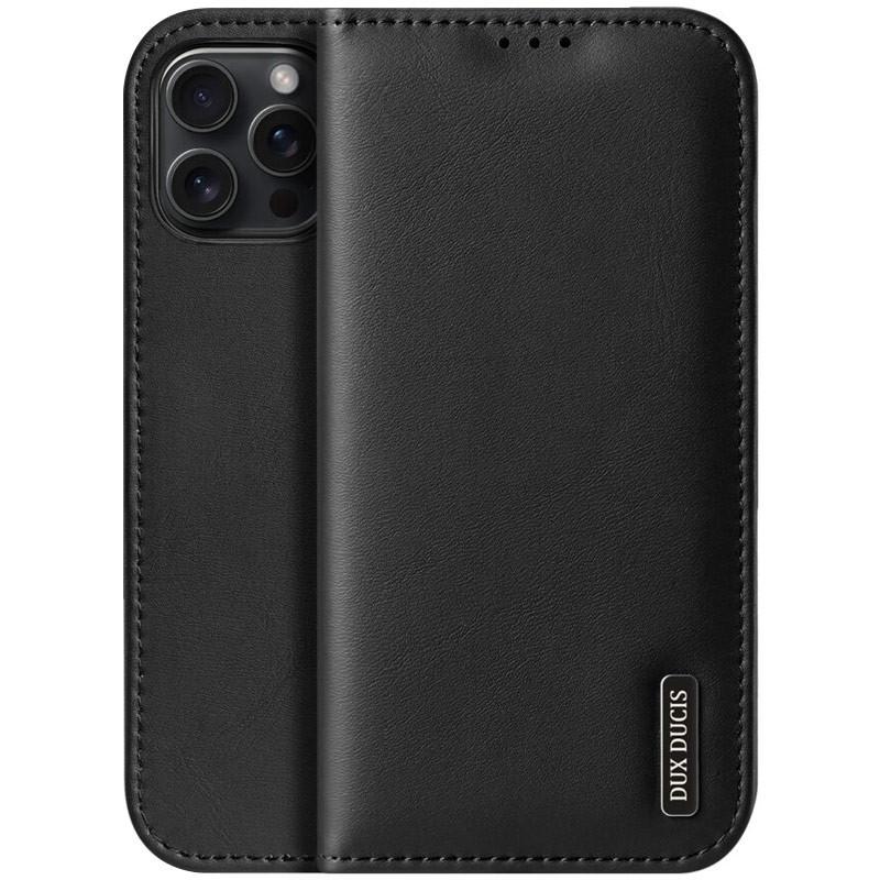 Протиударний Чохол-книжка шкіряний Dux Ducis Hivo для Apple iPhone 16 Pro Black