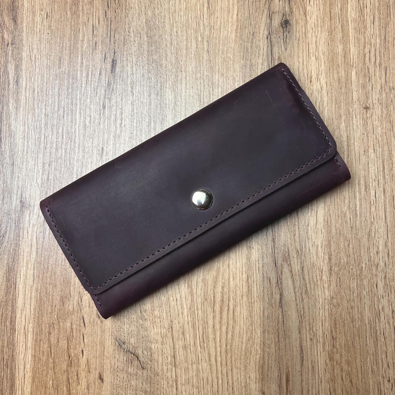 Кошелек на 12 карточек из натуральной кожи Бордо (b001-3)