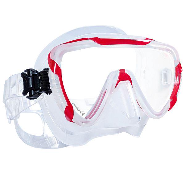 Маска для подводной охоты и дайвинга Marlin Enjoy Trans с красной рамкой