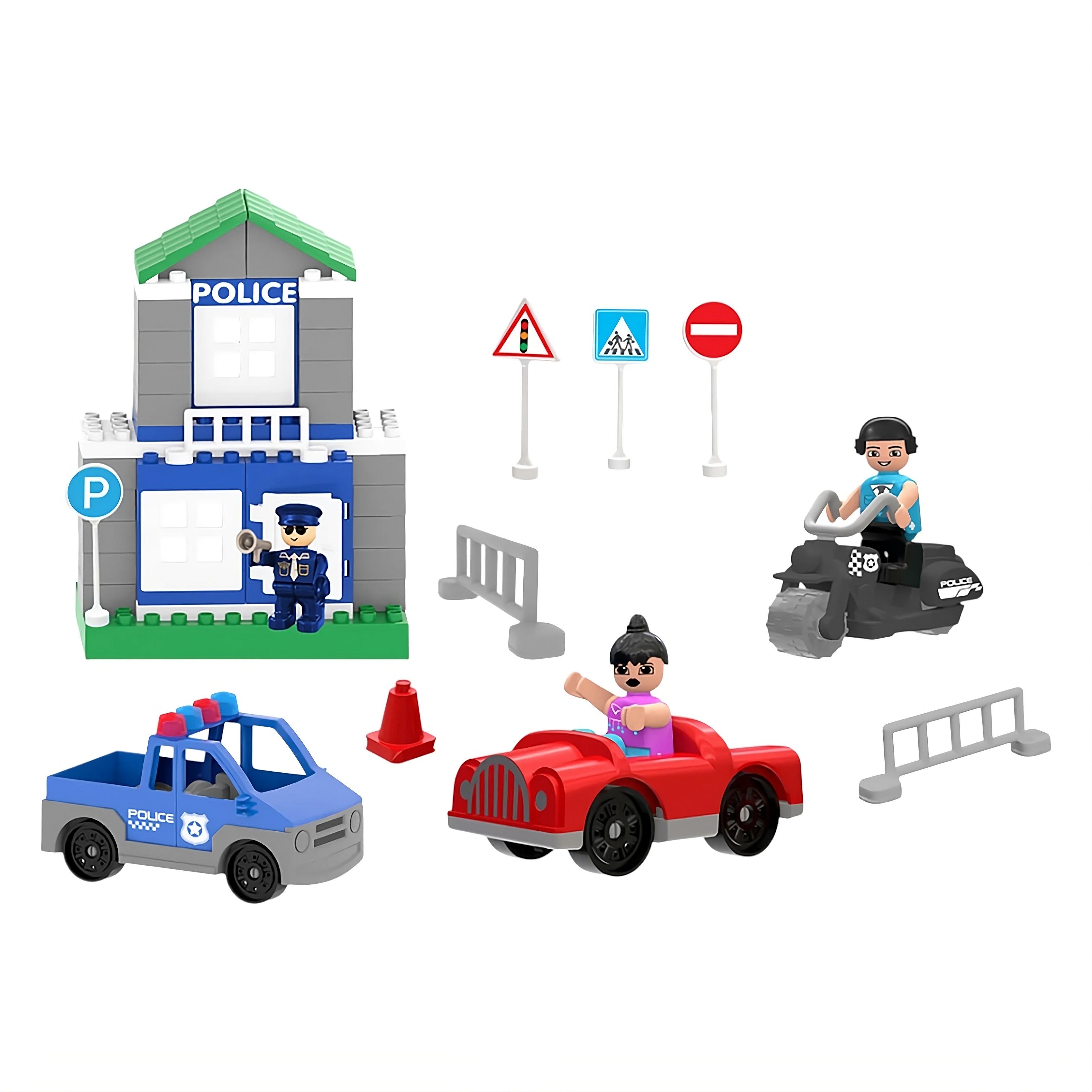 Конструктор дитячий Pilsan Поліція 2 машинки/мотоцикл/3 фігурки (03-613) - фото 2 Конструктор дитячий Pilsan Поліція 2 машинки/мотоцикл/3 фігурки (03-613) - фото 2