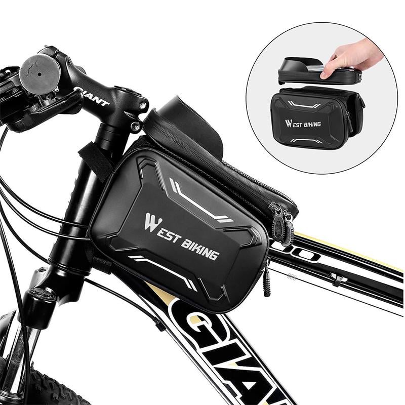 Велосипедная сумка на раму West Biking Smart 0707213 для смартфона и инструментов Black/Gray (4956-15094) - фото 2