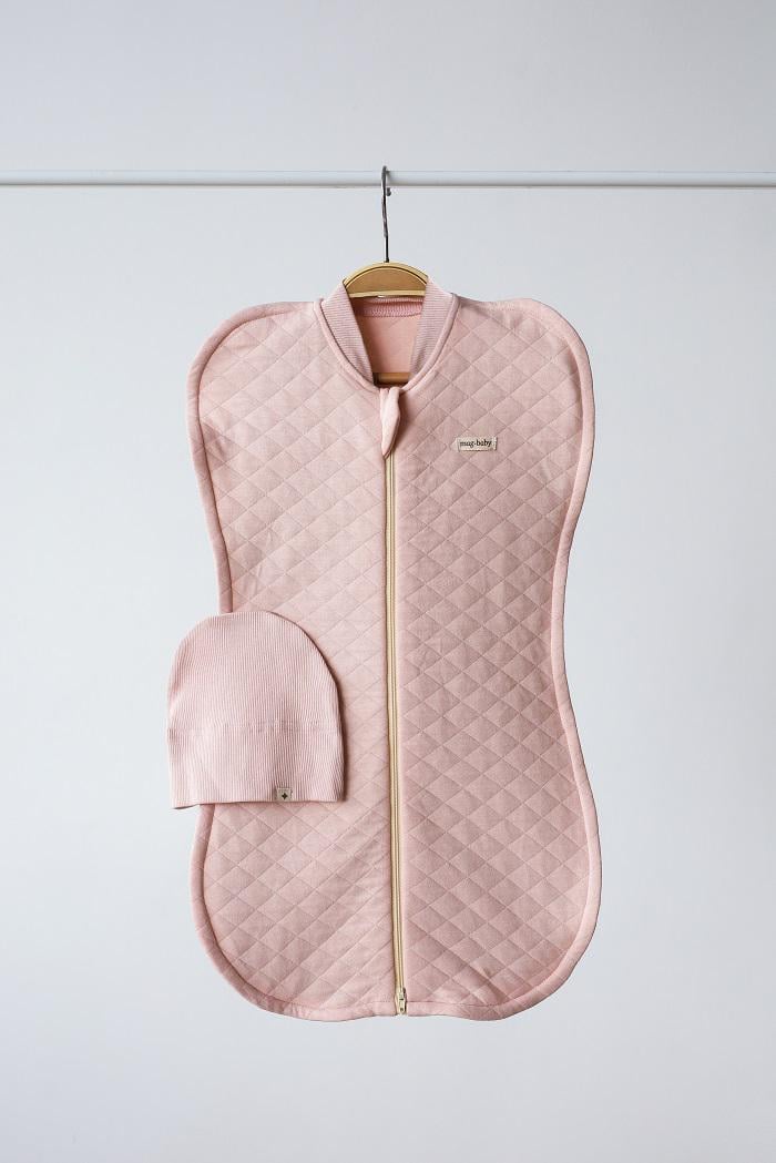 Пеленка-кокон с шапочкой Kappi MagBaby детская утепленная на молнии 0-3 мес. Розовый (4460) - фото 1
