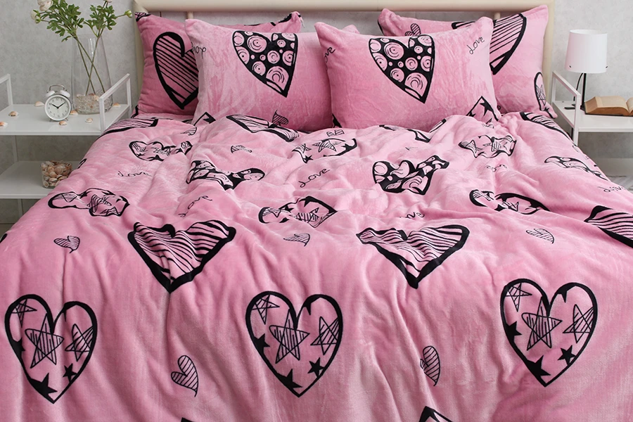 Комплект постільної білизни TAG Tekstil велсофт ALM1921 полуторний (18761) - фото 4 Комплект постільної білизни TAG Tekstil велсофт ALM1921 полуторний (18761) - фото 4