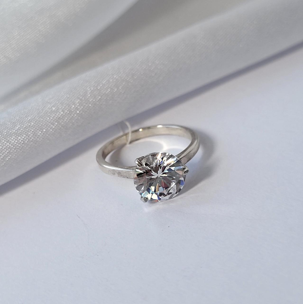 Каблучка з великим білим камнем срібло 925 проби 1455 р. 20,5 (2.00г) - фото 4 Каблучка з великим білим камнем срібло 925 проби 1455 р. 20,5 (2.00г) - фото 4