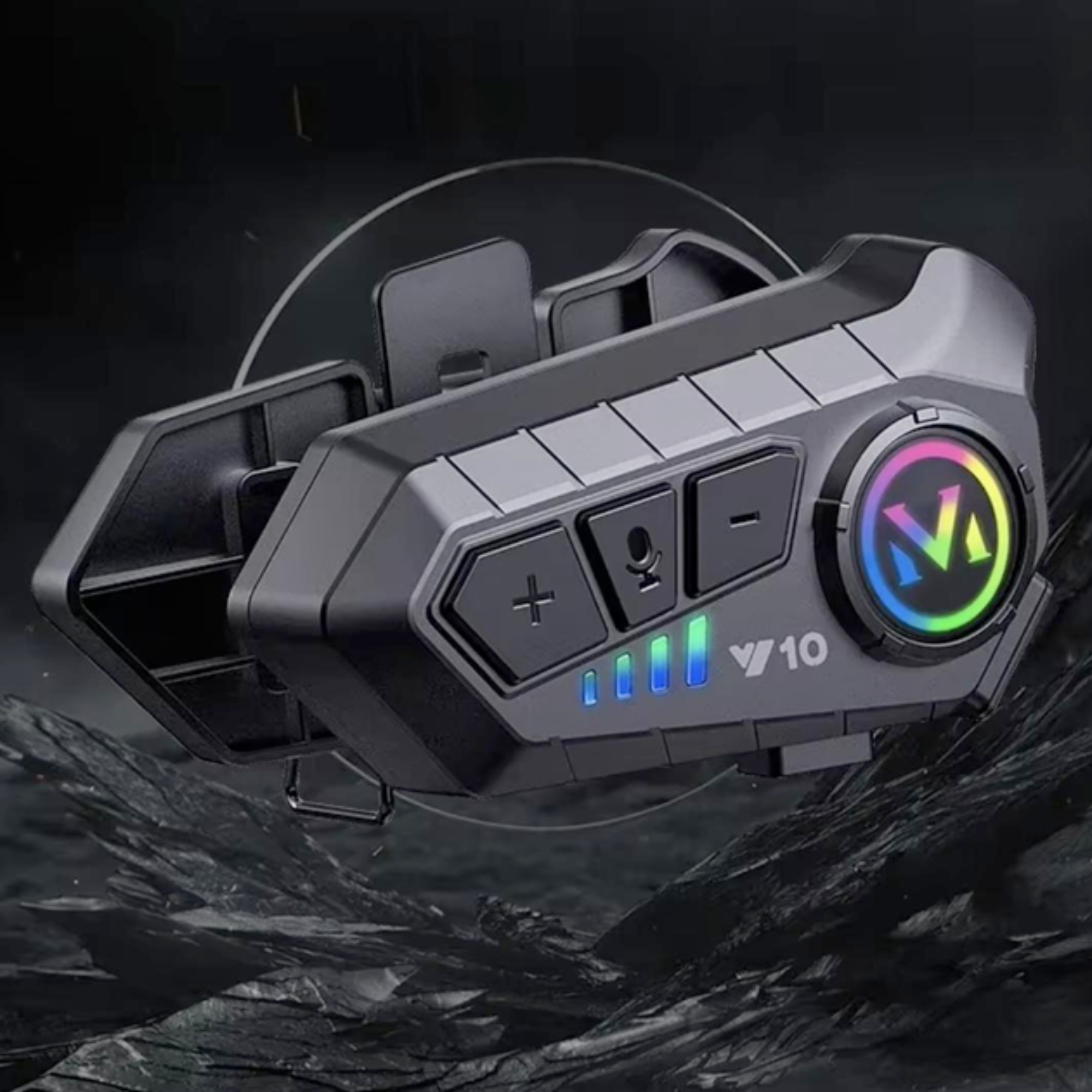 Мотогарнітура бездротова Y10 Bluetooth 5.3 на шолом із м'яким мікрофоном та аксесуарами (Y10) - фото 3