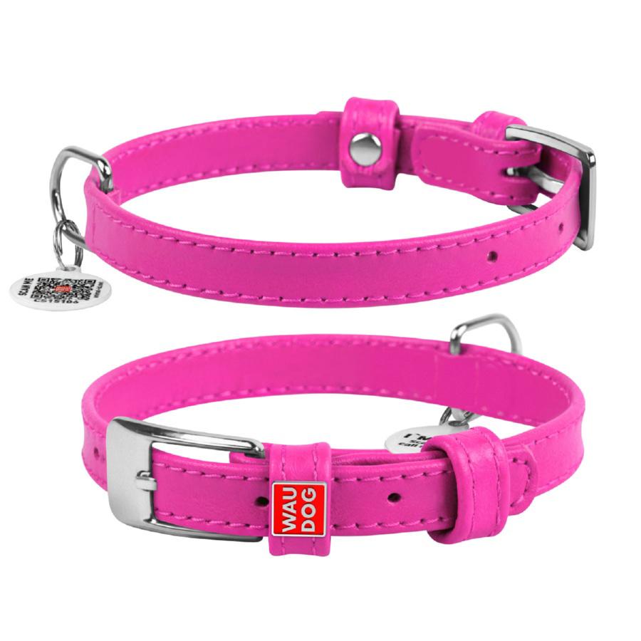 Ошейник для собак кожаный Waudog Glamour с QR паспортом без украшений XS 15 мм 27-36 см - фото 1 Ошейник для собак кожаный Waudog Glamour с QR паспортом без украшений XS 15 мм 27-36 см - фото 1