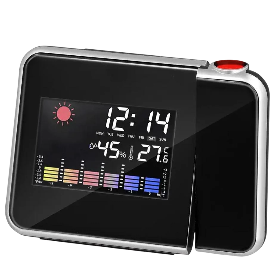 Часы-метеостанция настольные с проектором Color Screen M-8190 Черный - фото 1 Часы-метеостанция настольные с проектором Color Screen M-8190 Черный - фото 1