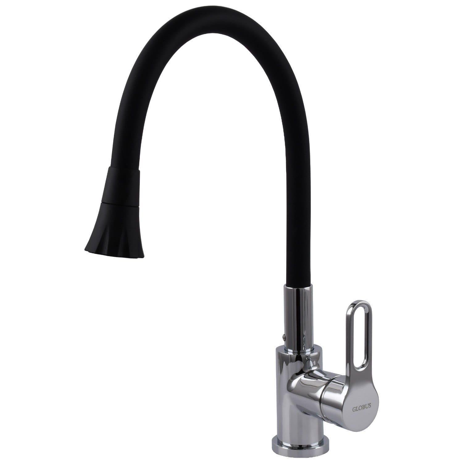 Смеситель кухонный Globus Lux Dolly с гибким изливом Хром/Черный (37461918) Смеситель кухонный Globus Lux Dolly с гибким изливом Хром/Черный (37461918)