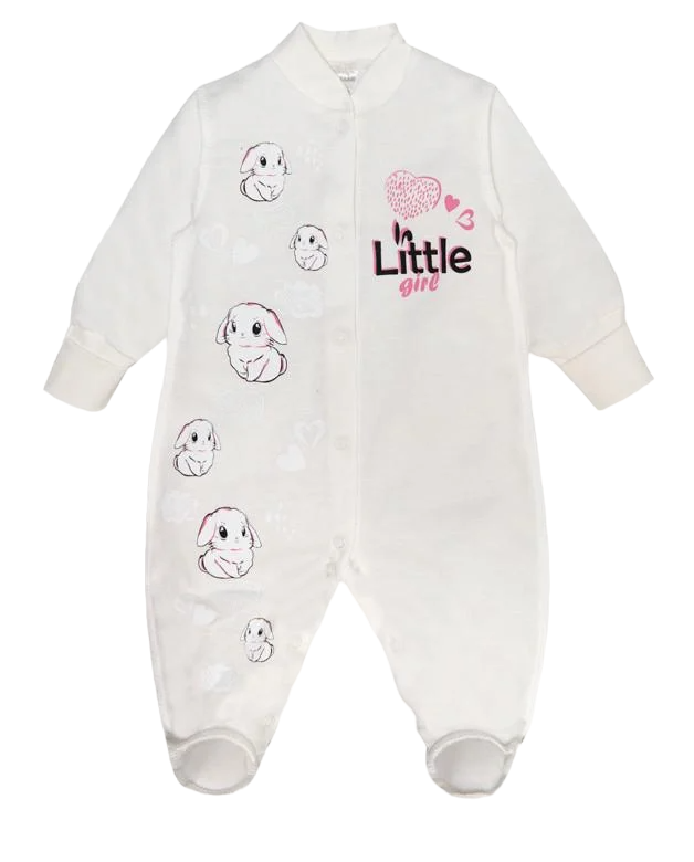 Комбінезон дитячий бавовняний для дівчинки Gabbi КВ-22-2-4 56 см Молочний (13285)