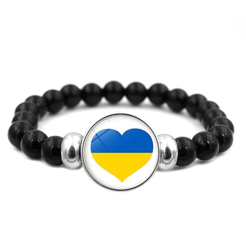 Браслет на руку патриотический с сердцем Желто-голубой (1930566396)