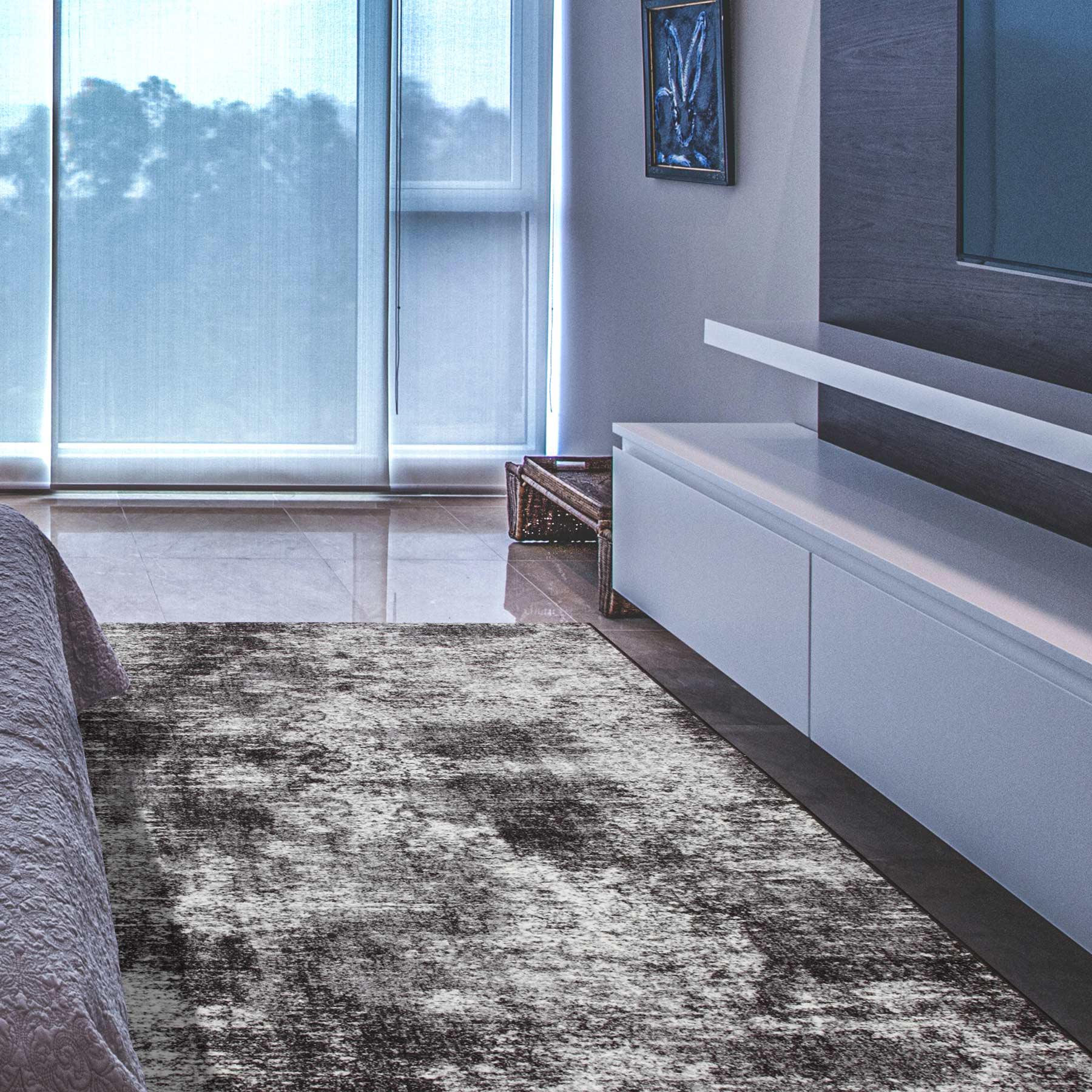 Килим безворсовий на гумовій основі DAKARIA Ratio PrintGel Run 1023vl42-p4 1x1 м Чорний (00-00015104) - фото 3