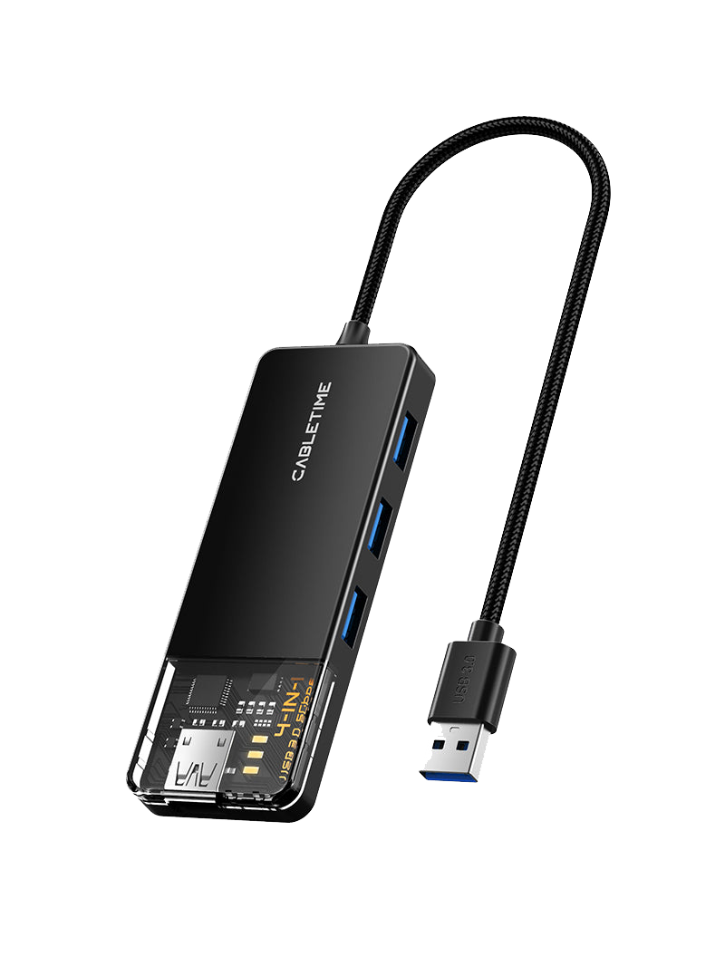 Хаб USB Cabletime USB Type C 4 Port USB 3.0 0,15 см (CB02B) - фото 1 Хаб USB Cabletime USB Type C 4 Port USB 3.0 0,15 см (CB02B) - фото 1