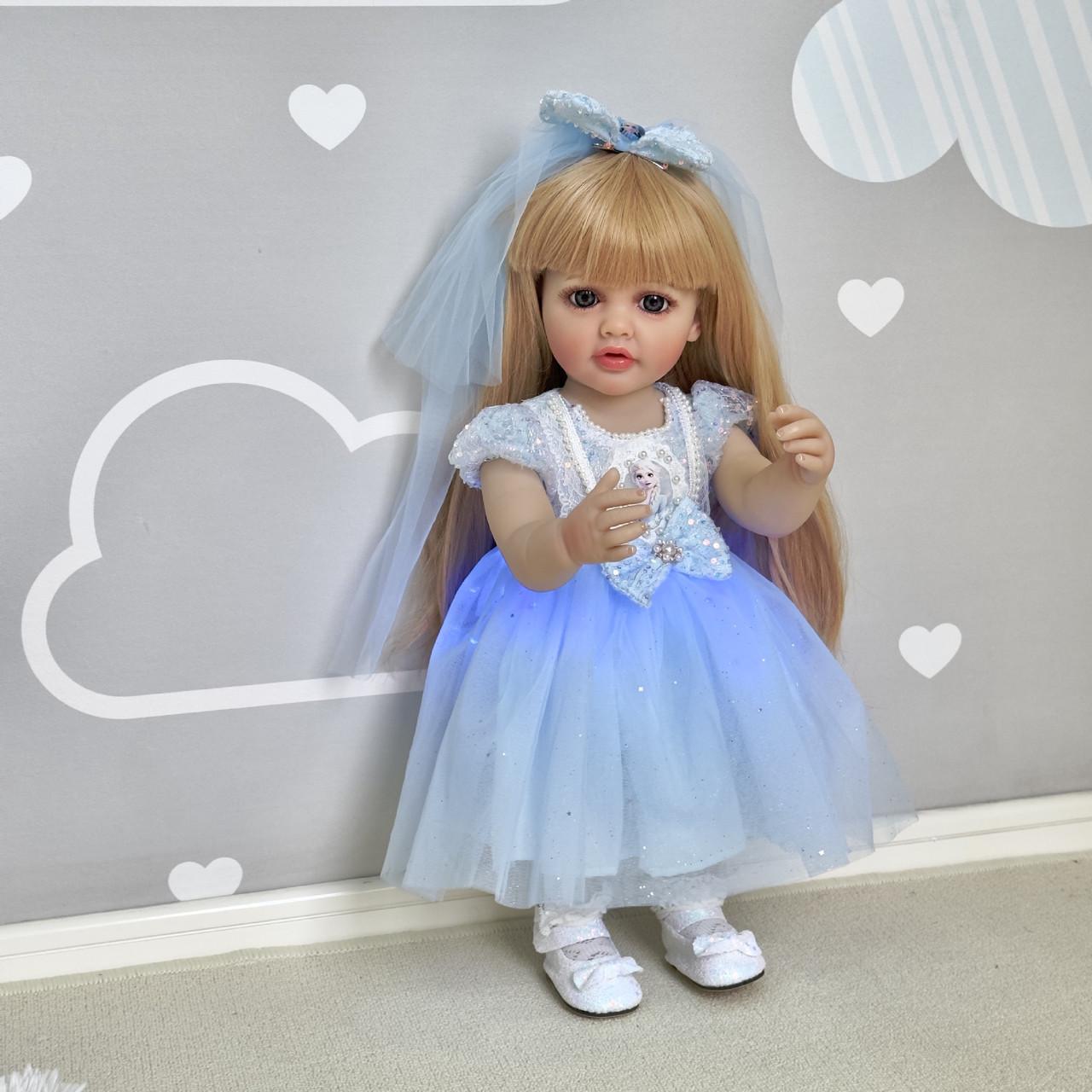 Кукла Reborn Эльза винил-силиконовая с соской/бутылочкой 55 см (1980576080)