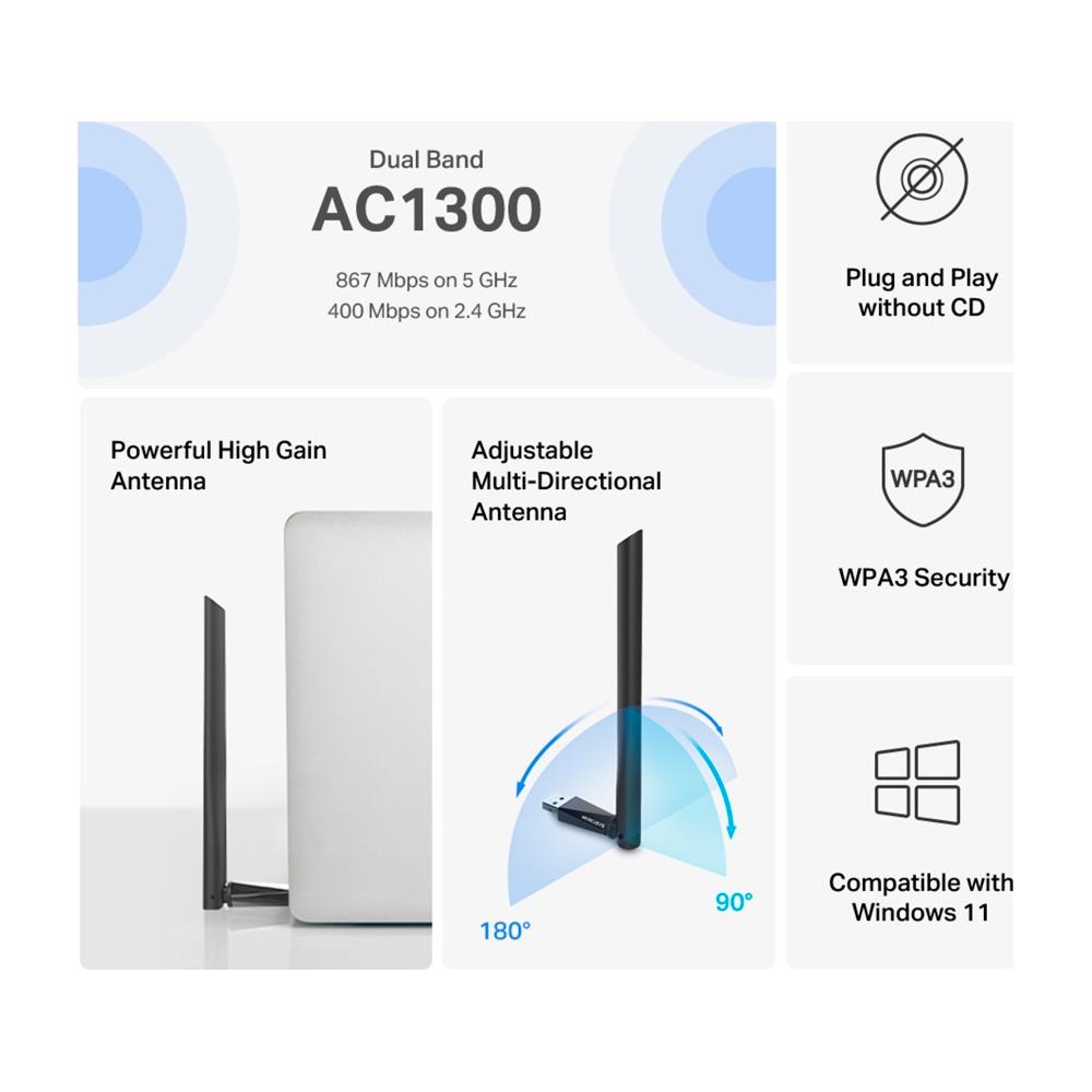 Адаптер USB Wi-Fi бездротовий Mercusys MA30H компактний для ПК та ноутбуків (625206) - фото 3