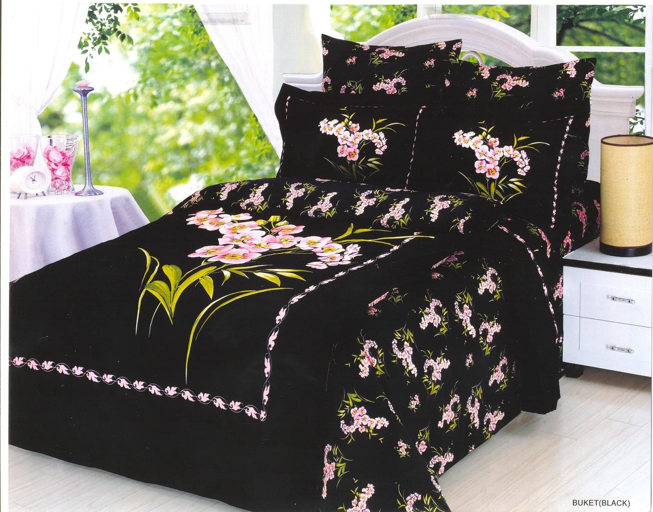 Комплект постільної білизни Le Vele Buket полуторний 160х220 см Black (lv-035) - фото 2 Комплект постільної білизни Le Vele Buket полуторний 160х220 см Black (lv-035) - фото 2