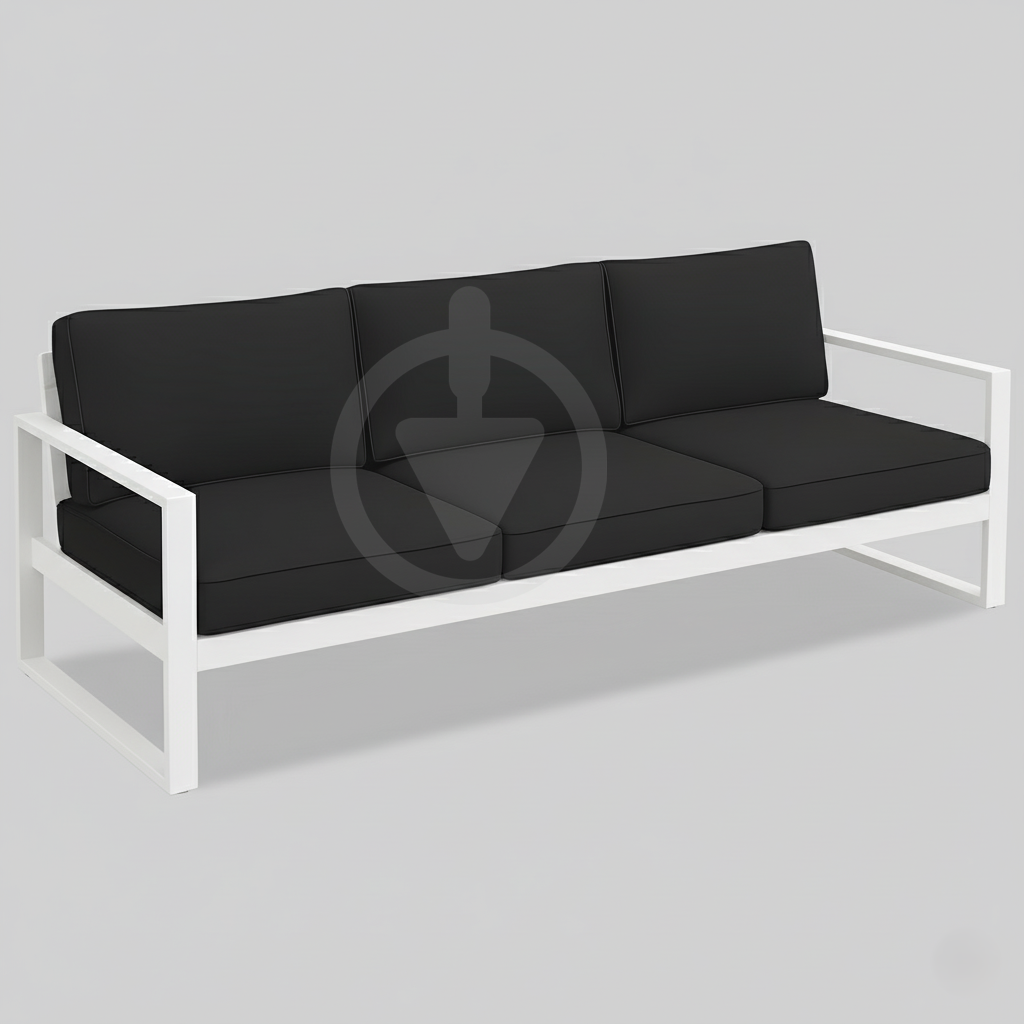 Диван металевий AVVS tech Бостон вуличний лофт з підлокітниками оксфорд 250 см Темно-сірий/Білий (30067098) - фото 1