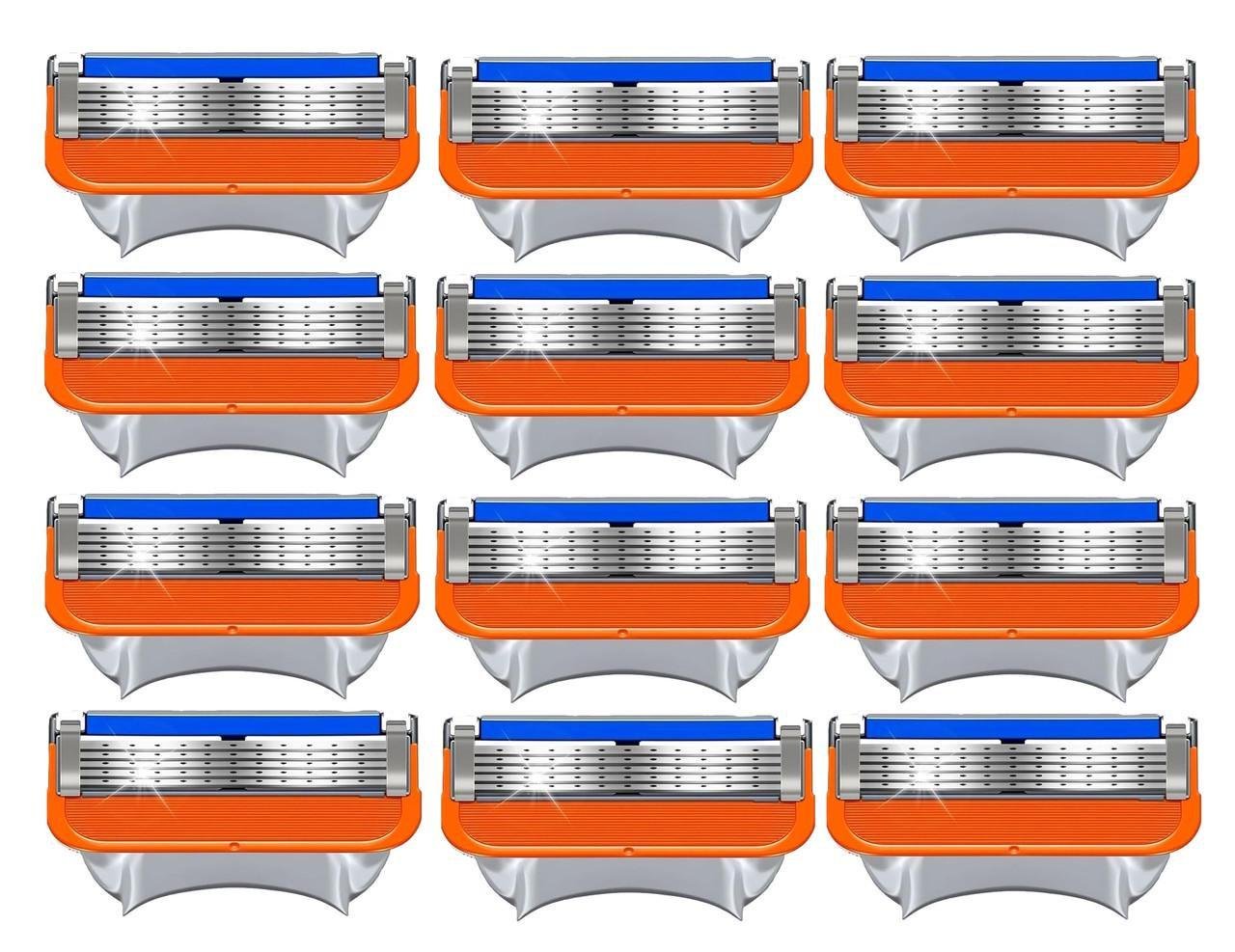 Сменные лезвия картриджи Gillette Fusion 12 кассет для мужчин без упаковки (2822295029)