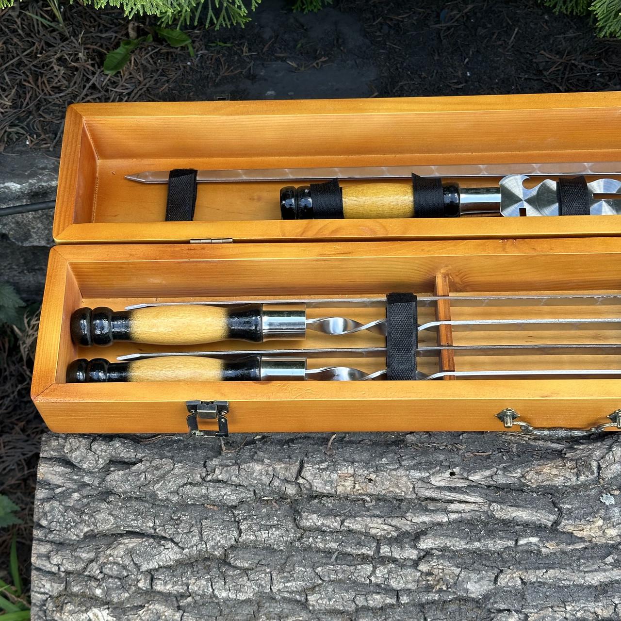 Набор подарочный для барбекю Mzavod ШашлыКейс Светло-коричневый (27728852) - фото 3 Набор подарочный для барбекю Mzavod ШашлыКейс Светло-коричневый (27728852) - фото 3