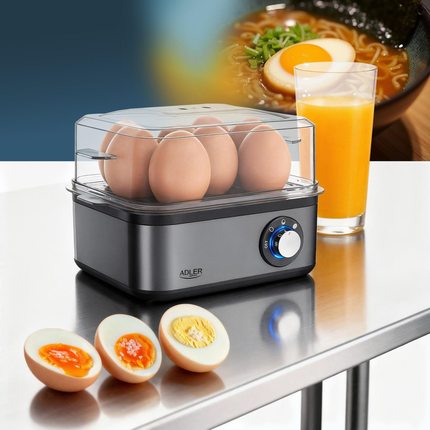 Яйцеварка Adler AD 4486 Gun Metal металева на 8 яєць (29918248) - фото 2 Яйцеварка Adler AD 4486 Gun Metal металева на 8 яєць (29918248) - фото 2