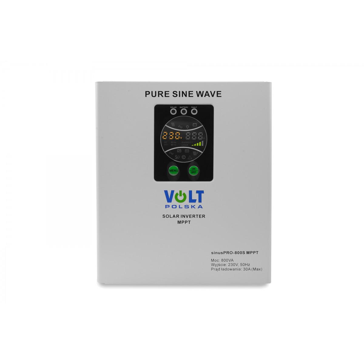 Солнечный инвертор преобразователь Volt Polska Sinus Pro 800S 12/230 V 500/800 W + 30A MPPT (9372137)