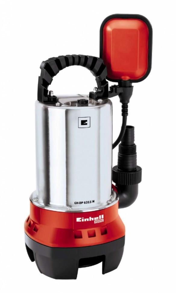 Насос дренажный Einhell GC-DP 6315 N корпус из нержавеющей стали 630 Вт 17000 л/ч 8 м глубина 5 м 5,5 кг (4170491)