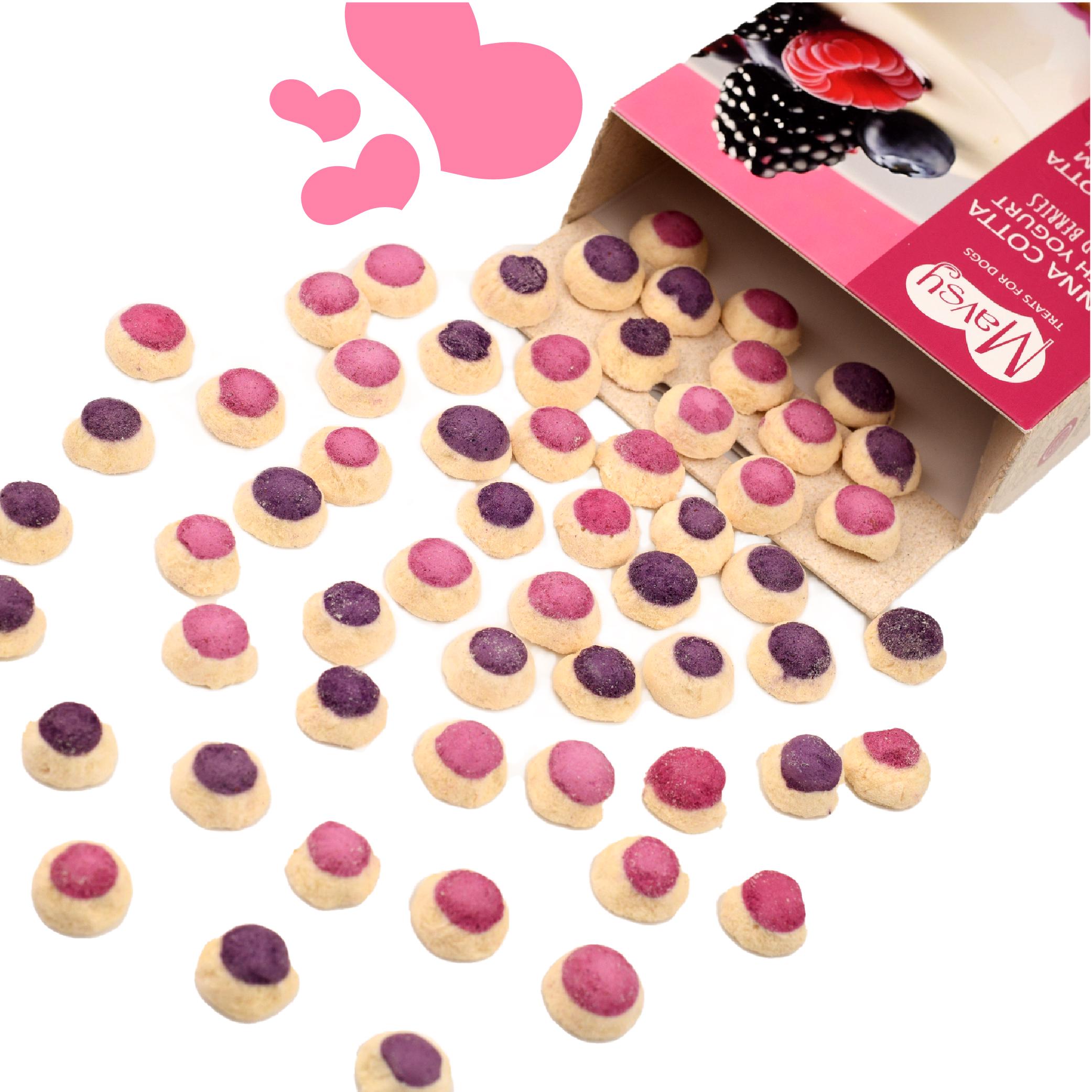 Ласощі для собак Mavsy Freeze dried PANACOTTA WITH YOGURT AND WILD BERRIES панна-котта з йогуртом та лісовими ягодами від 3-х місяців 50 г (24624852) - фото 4