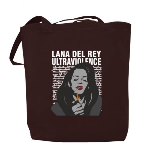 Шоппер Lana Del Rey Ultraviolence newspaper 37x41 см Шоколадный (15764726-12-193941)