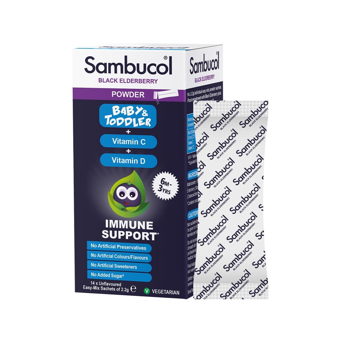 Самбукол саше для імунітету Sambucol Baby Powder Чорна бузина/Вітамін C/D для дітей від 6 місяців №14