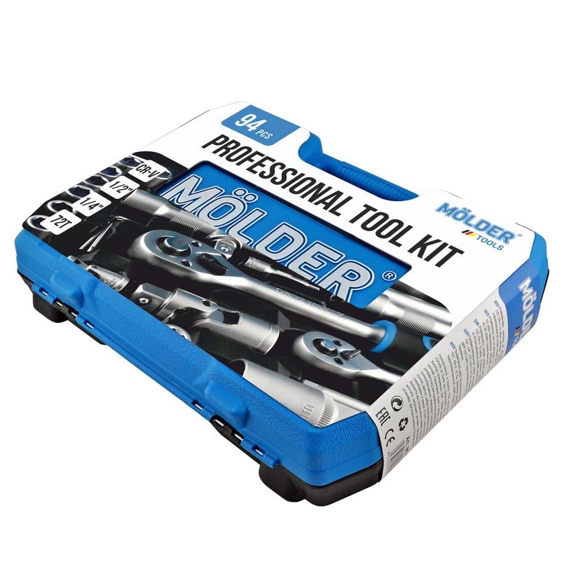 Набор инструментов профессиональный Molder 1/2 "/1/4" 72 T CR-V в кейсе 94 пр. (MT60094)