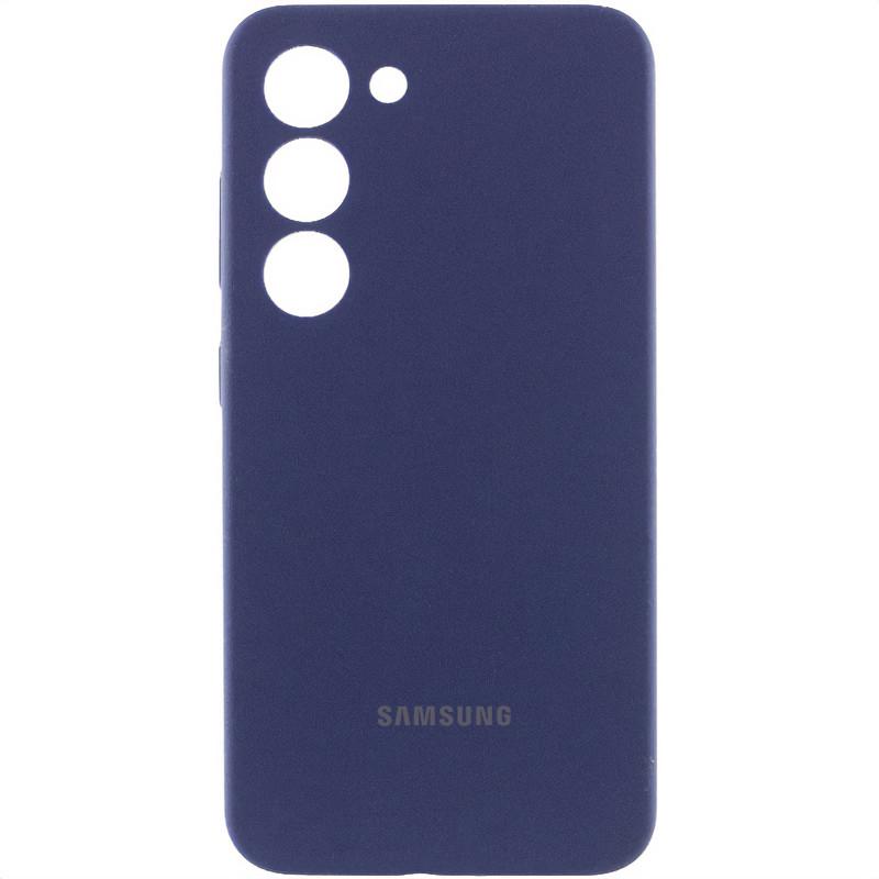Противоударный чехол Silicone Cover Lakshmi Full Camera (AAA) with Logo для Samsung Galaxy S23 Темно-синий / Midnight blue