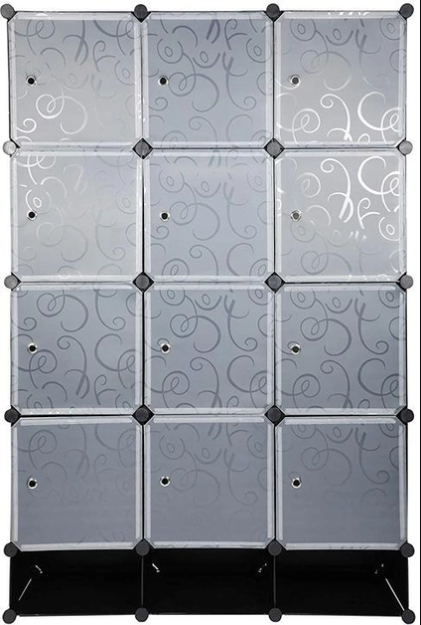 Шафа-гардероб для речей та взуття MP312-62A на 3 секції складаний пластиковий Чорний (12073190)