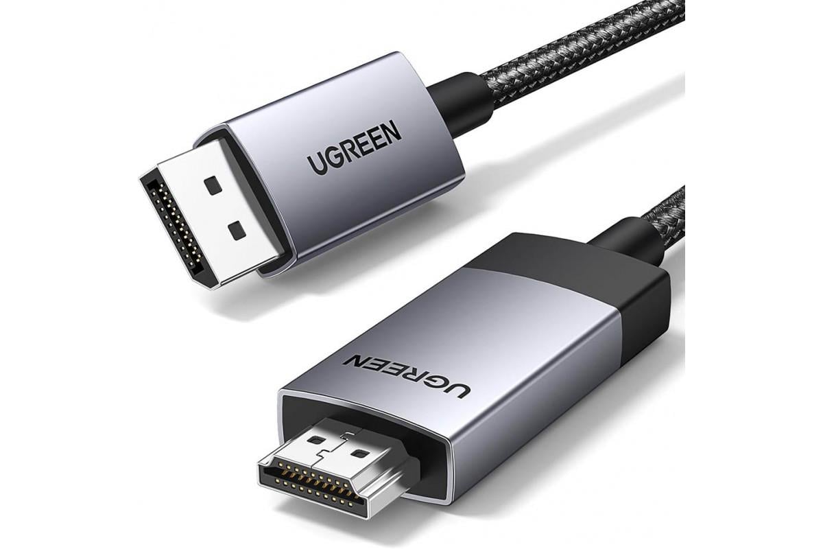 Кабель UGREEN DP119 DP 1,2 to HDMI 1 м Black (15773) - фото 1 Кабель UGREEN DP119 DP 1,2 to HDMI 1 м Black (15773) - фото 1
