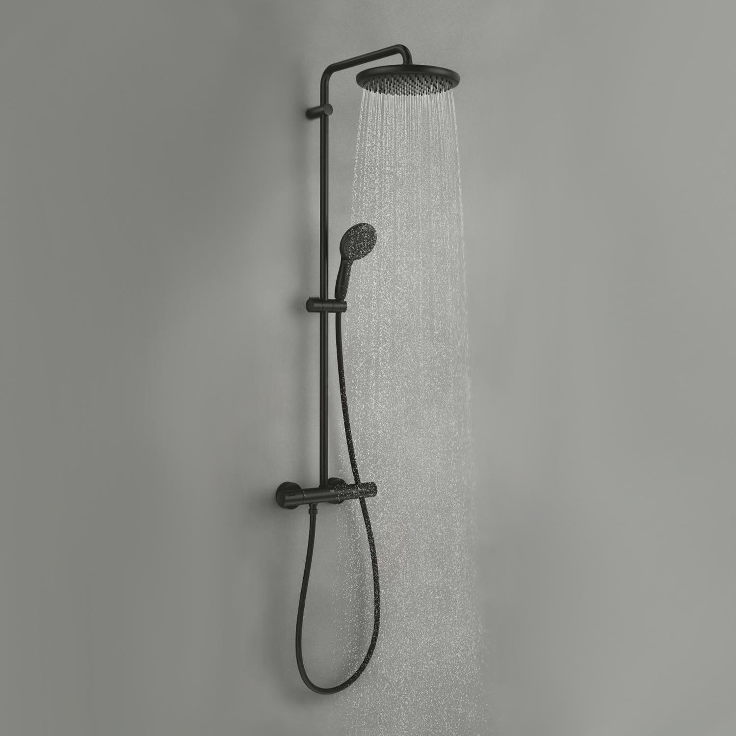 Душова система з термостатом Grohe Vitalio Start 266772431 Чорний (234221) - фото 2