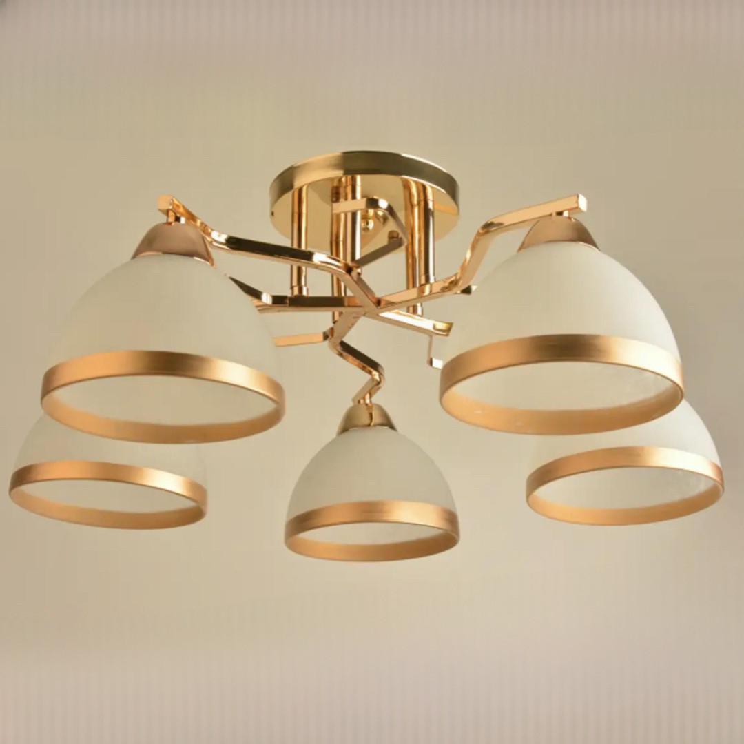 Люстра Sirius на пять плафонов под лампу Е27 Золотой (Л 8138/5 FG)